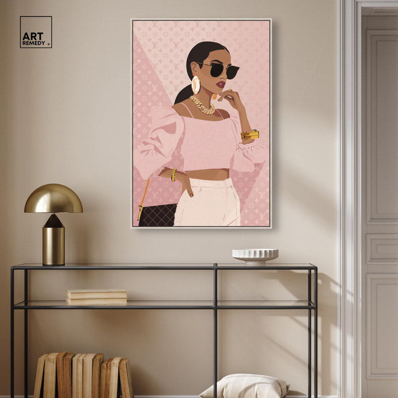Simple toile d'aspect rose par Art Remedy, H 25 po x l 17 po, Argent argent, Cadre flottant