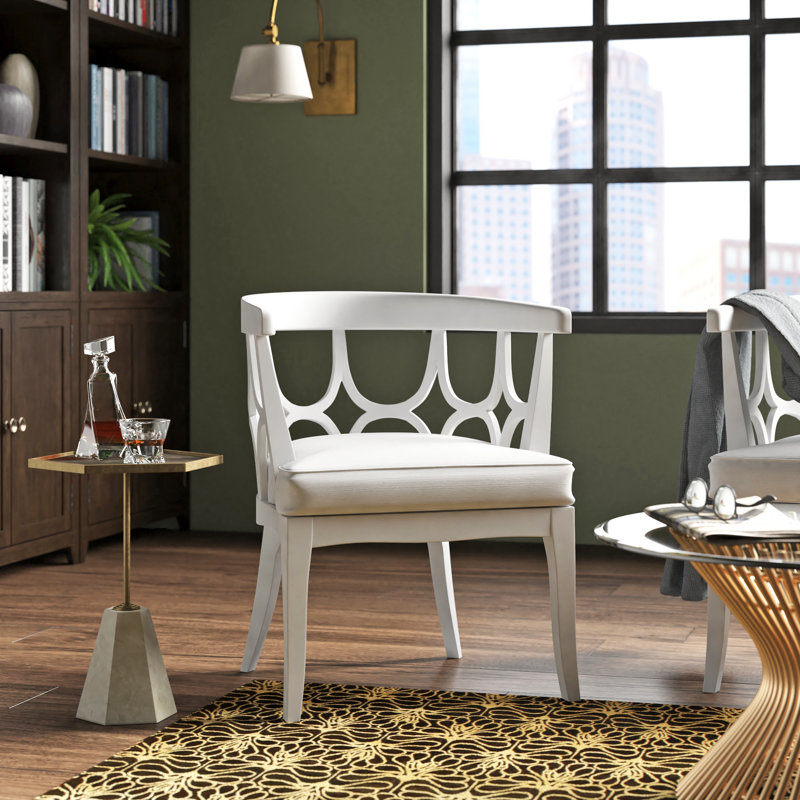 Linen Barrel Chair, White