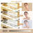 Makeup Vanity Glass-top Table Modern Water Ripple Design With 3-color Bulb Lighting Mirror, 9 Drawers And 4 Shelves-1563419400