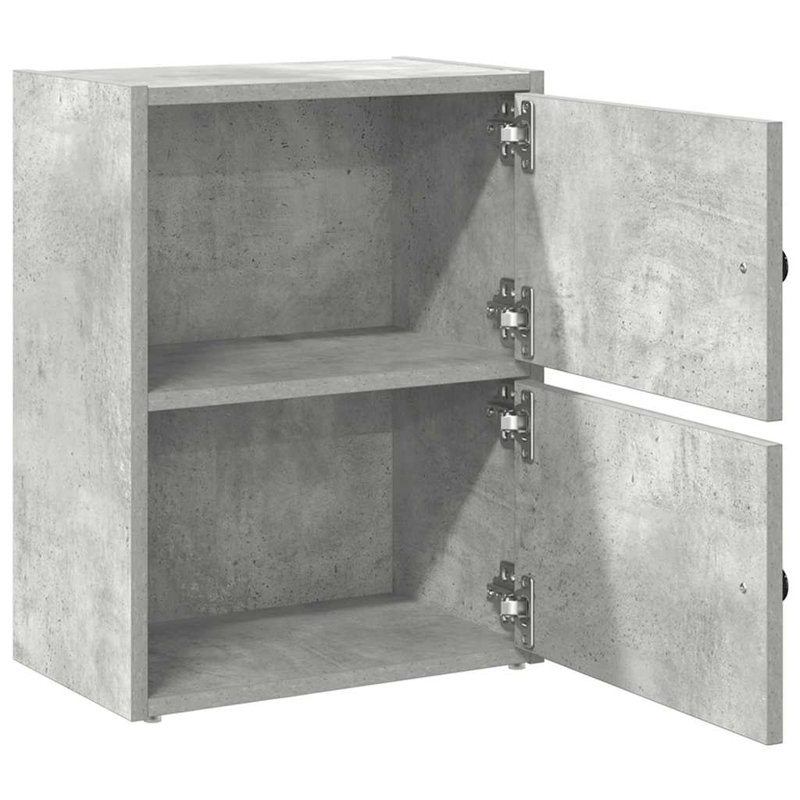 Shanetra 40cm W Bookcase, Concrete Grey, (2 Shelves) 52cmH x 40cmW x 24cmD