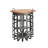 Wolford Industrial Grid Galvanized Accent Side End Table with Round Lid and Handles, Set of 2, Gray and Brown