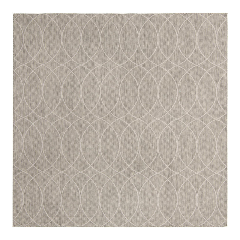 Light Gray Gitter Indoor/Outdoor Trellis Rug, Square 10'