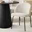 Ensemble de table de salle à manger 5 pièces pour 4 personnes avec table à piédestal noir et 4 chaises rembourrées-111570511