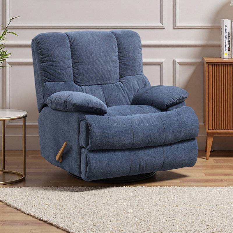Blue Living Room Chenille Ergonomic Recliner