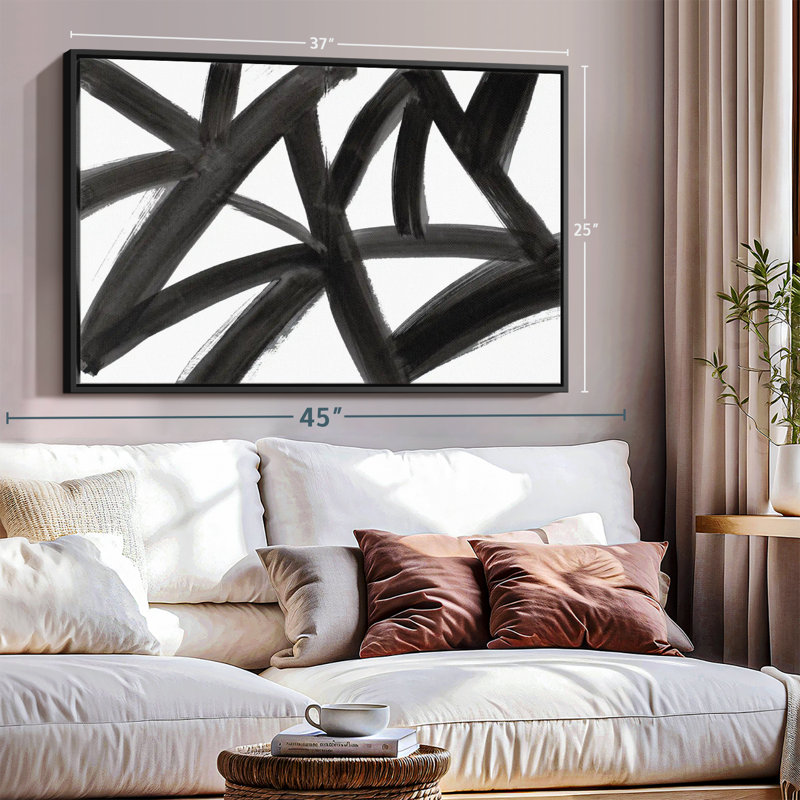 Abstract " Black Roads Abstract ", 25" H x 37" W