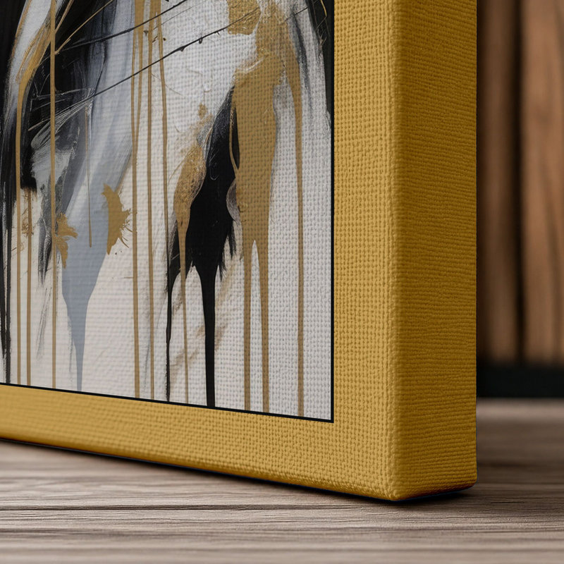 Dissolution in Gold Modern - Wrapped Canvas, 36x24 - 91.4 x 61.0 cm, Ochre Border