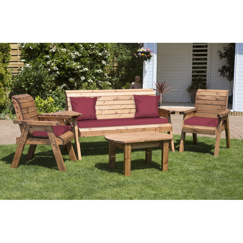 Fulton 5 Seater Sofa Set, Burgundy