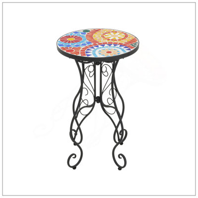 Table d'appoint d'extérieur, colorée et noire