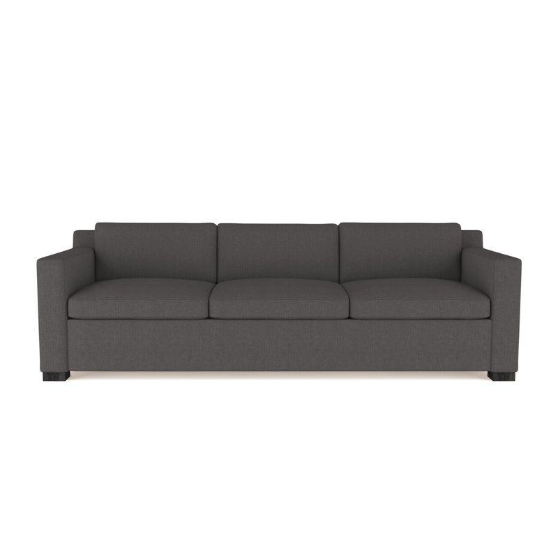 Canapé Mercer, Lin graphite carré, H 33,5 po x l 108 po x P 39 po, Ébène
