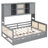 Wooden Daybed With Twin Trundle, Cabinet And Shelf, Gray Stable Construction Shelf , Build-1075444185