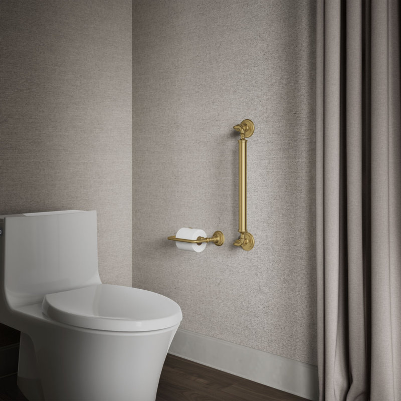 Kohler Artifacts Grab Bar, 18"W, Vibrant Brushed Modern Brass