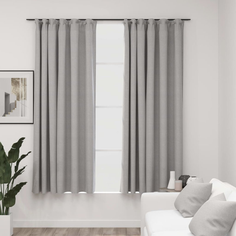 Blackout Curtain Pair, Width 140 x Drop 245 cm, Grey