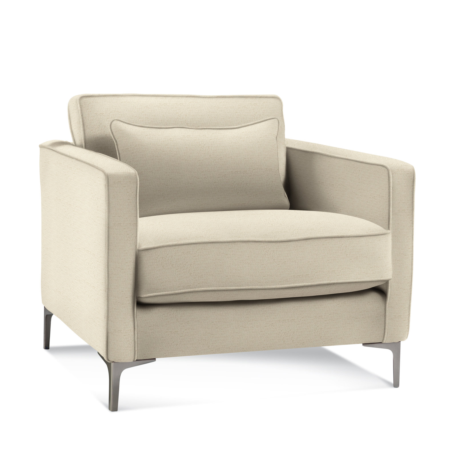 Upholstered Accent Chair, Blue Buffalo Check 100% Polyester