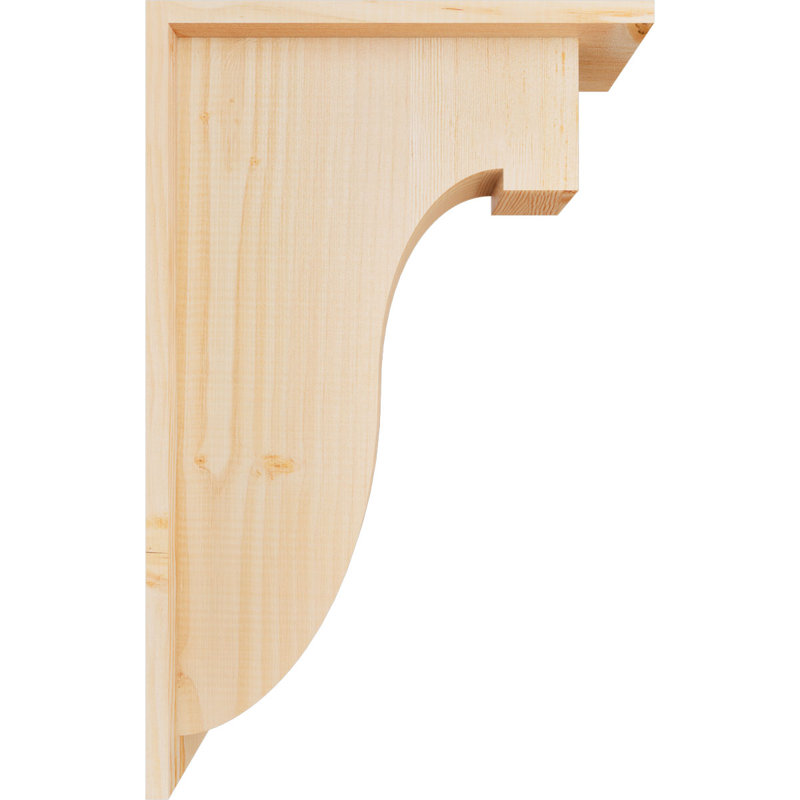 Corbeau Del Monte avec contre-plaque, H 22 po x l 5,5 po x P 14 po, Sapin de Douglas, Lisse