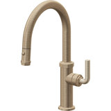 Descanso Kitchen Pull-Down Kitchen Faucet With Button Sprayer - Low Arc Spout