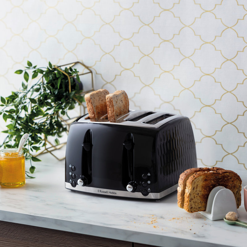 Russell Hobbs 4 Slice Honeycomb Toaster, Black