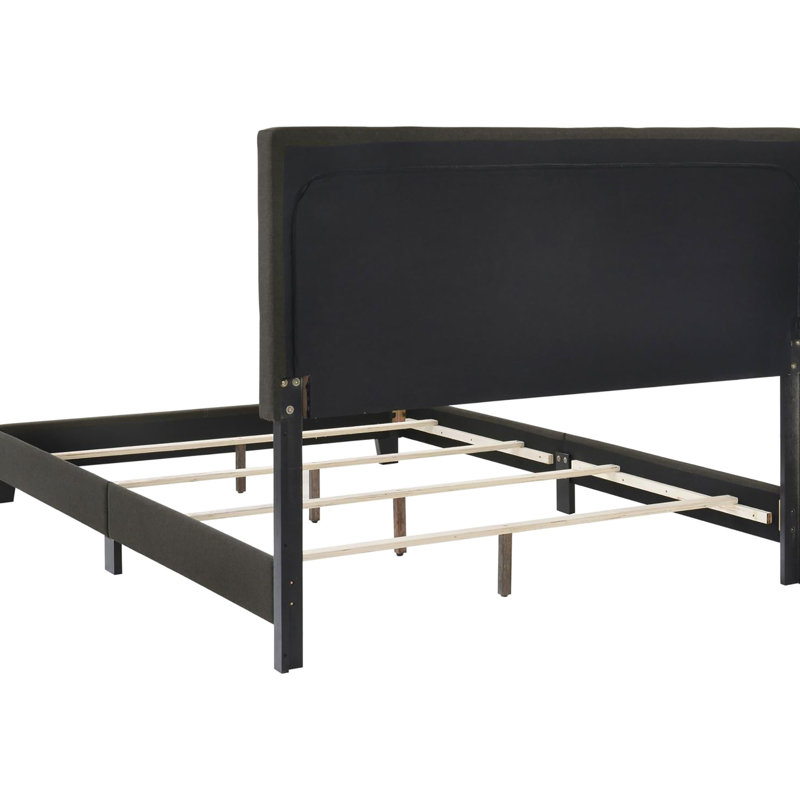 Lit à panneaux gris anthracite pour chambre à coucher, confortable et élégant, Grand lit