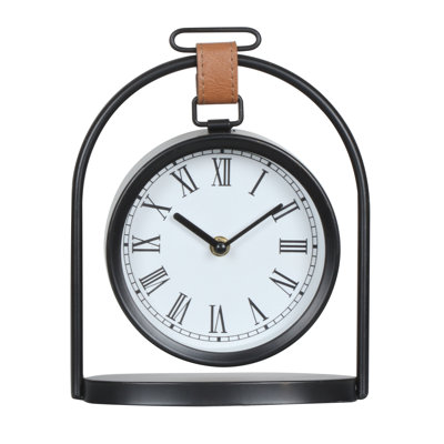 Horloge de table vintage en métal ENDORDAKA, horloge de bureau décorative en fer, horloge analogique silencieuse (sans tic-tac) pour salon, chambre, bureau, étagère, foyer, décoration intérieure, fonctionne sur piles