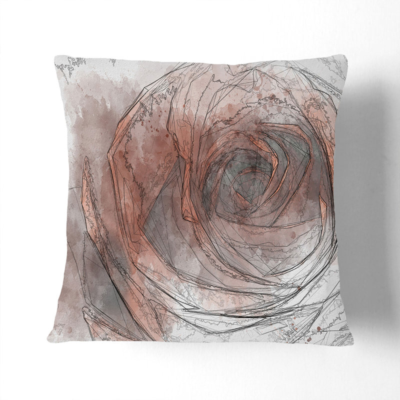 Abstract Square Cushion, 55cm H x 55cm W x 20cm D, Orange