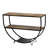 Rustic Industrial Design Demilune Shape Textured Metal Distressed Wood Console Table-544914526