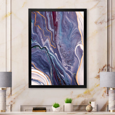 Reproduction d'art sur toile de luxe en marbre mauve luxueux