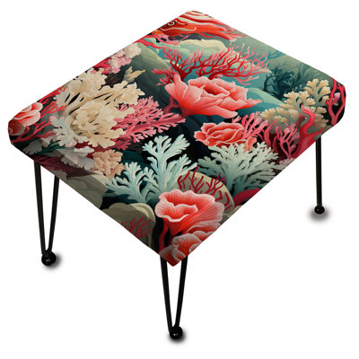 Récif de corail rose et bleu - Repose-pieds rectangulaire bord de mer