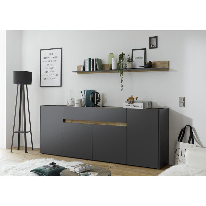Keziah 223cm Sideboard, Anthracite