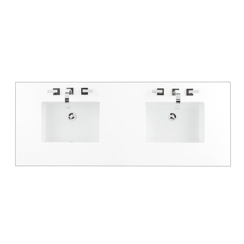 Brittany 60'' W Double Vanity, White, White, 8" Widespread