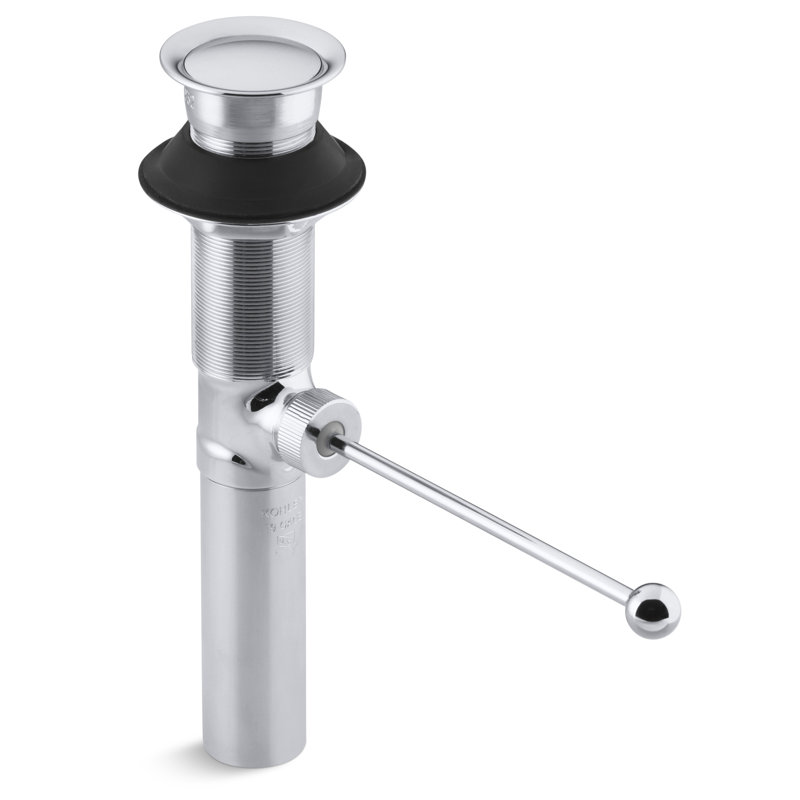 Premier Exposed 1.25" Pop-Up Bathroom Sink Drain With Overflow, Polished Chrome, No