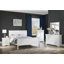 Lit double pour chambre à coucher, lit en bois massif blanc avec pieds de support