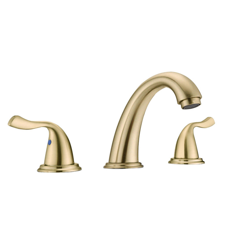 2-handle Bathroom Faucet with Drain Assembly, Brushed Gold