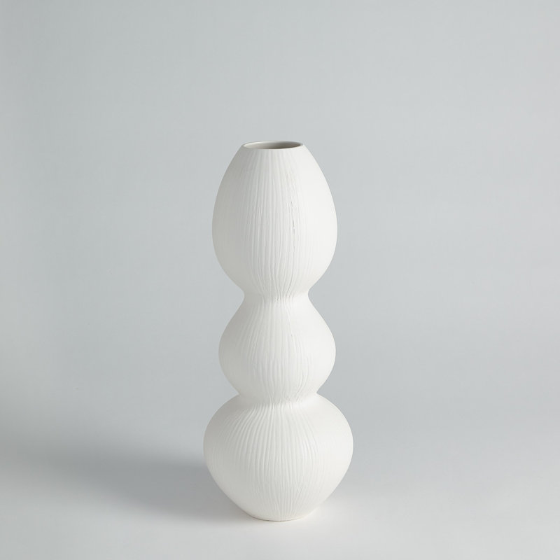 Torch Vase, White, 20" H x 8" W x 8" D