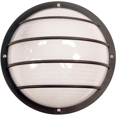 Solus Nautical Round Wall or Ceiling Mount Sconce with Horizontal Diffuser Cage