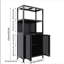 Armoire de rangement en bambou noir, armoire de salle de bain séparée avec 2 portes, organisateur d'armoire de plancher pour le salon, la cuisine, l'entrée