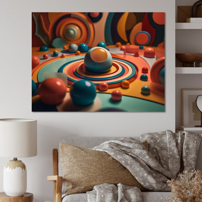 «Abstract Shere In Retrofuturistic Rose and Blue», reproduction de toile abstraite