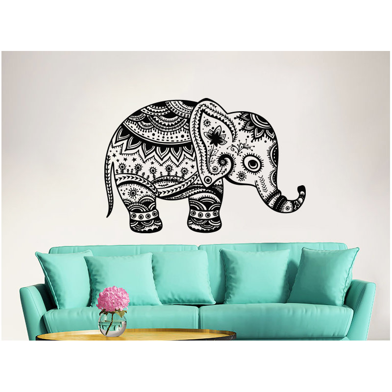 Décalcomanie murale éléphant, Brun pâle