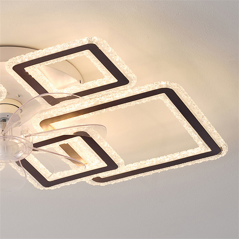 Ventilateur de plafond de 33 pouces avec télécommande et lumières APP, à intensité variable avec télécommande 7 pales 6 vitesses de vent
