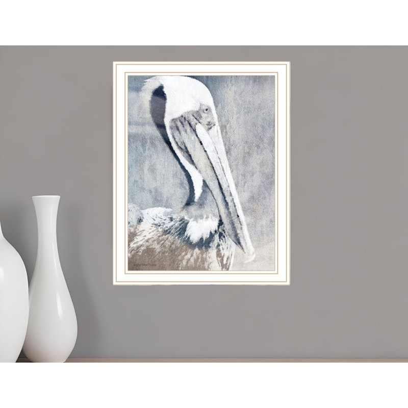PELICAN, reproduction d'art encadrée blanche