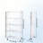 White 4 Tier Folding Shelf on Wheels