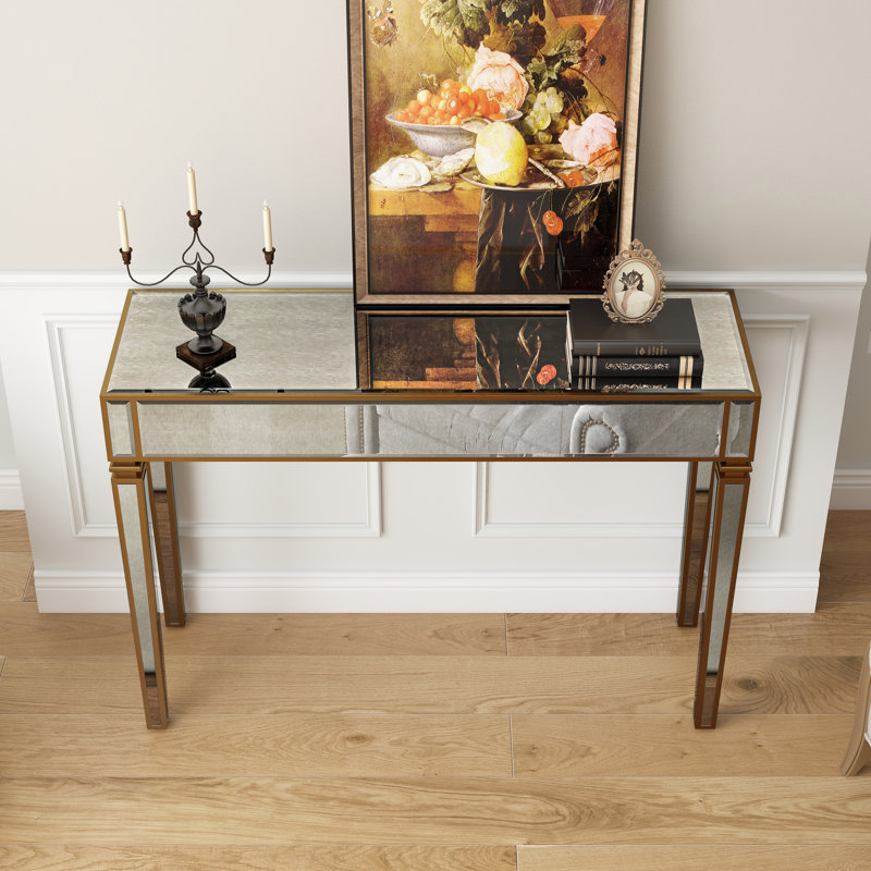 Antique Mirrored Console Table