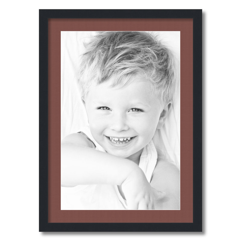Matte Picture Frame with Mat, Brique