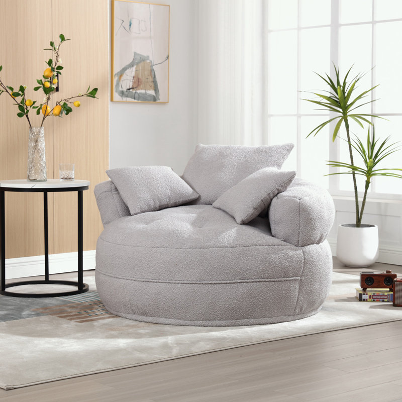Canapé simple en chenille avec coussins, Grey