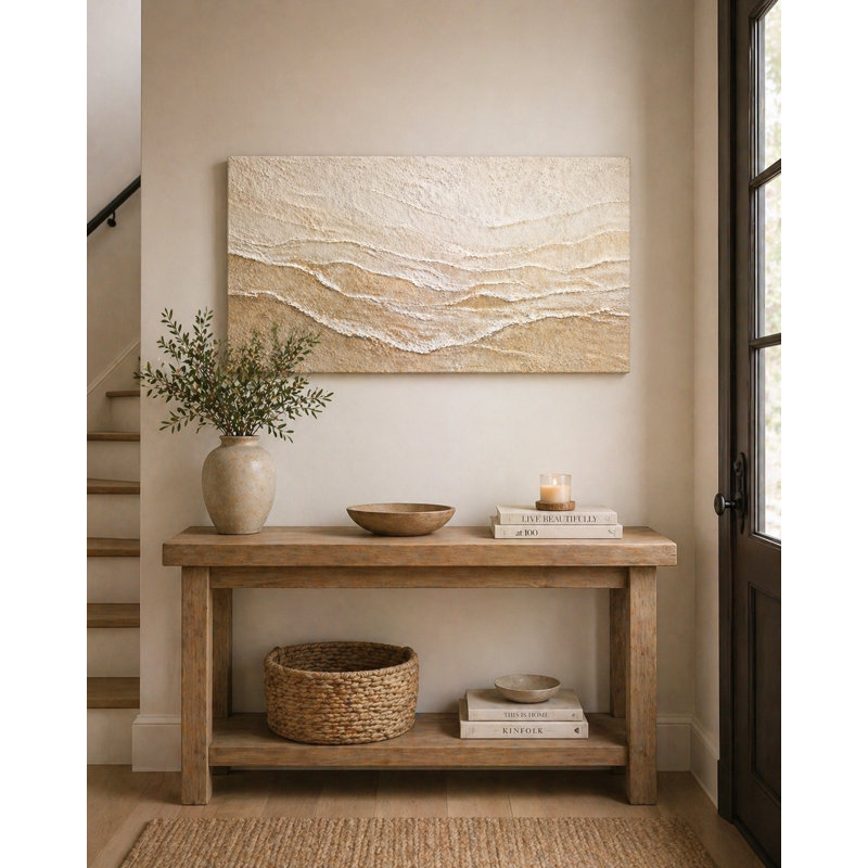 «Neutral Coastal Waves», art mural sur toile, H 24 po x l 48 po x P 1,5 po