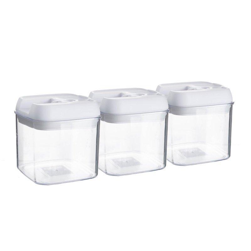 Argon Tableware  Food Storage Containers with Flip Lock Lid - Set of 9, White