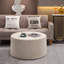 Table basse ronde cylindrique en oxyde de magnésium blanc cassé 29,53 po