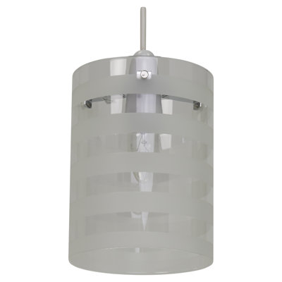 20cm H Glass Drum Lamp Shade ( Uno ) in Clear