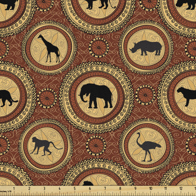 Highbury Monkey Giraffe Lion African Fabric