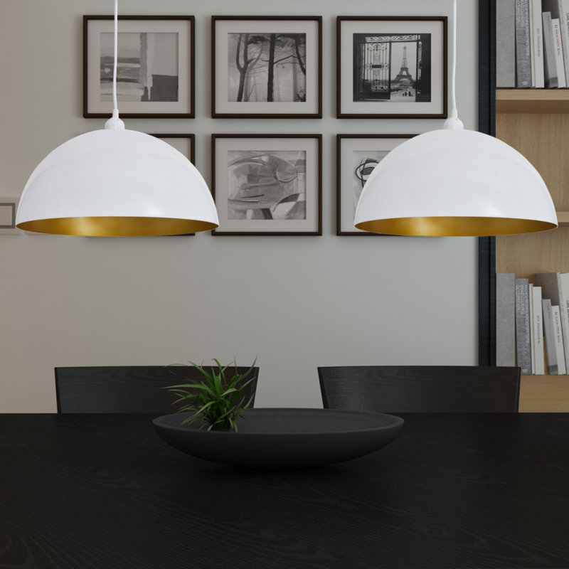 Oliviana 2 - Light Dome Pendant, White/Gold