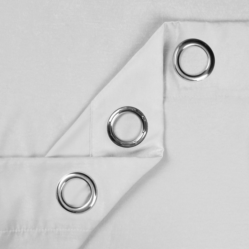 Elrosa Semi Sheer Grommet Single Curtain Panel, 52" W x 108" L, Silver