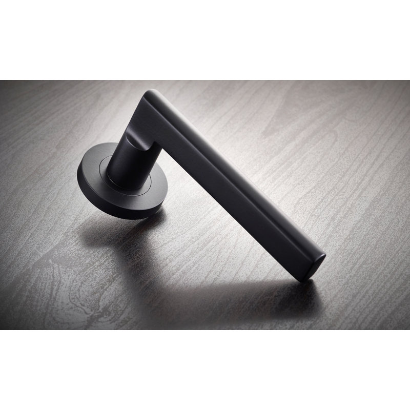 Varese Lock Door Handle, Powder Coated Black